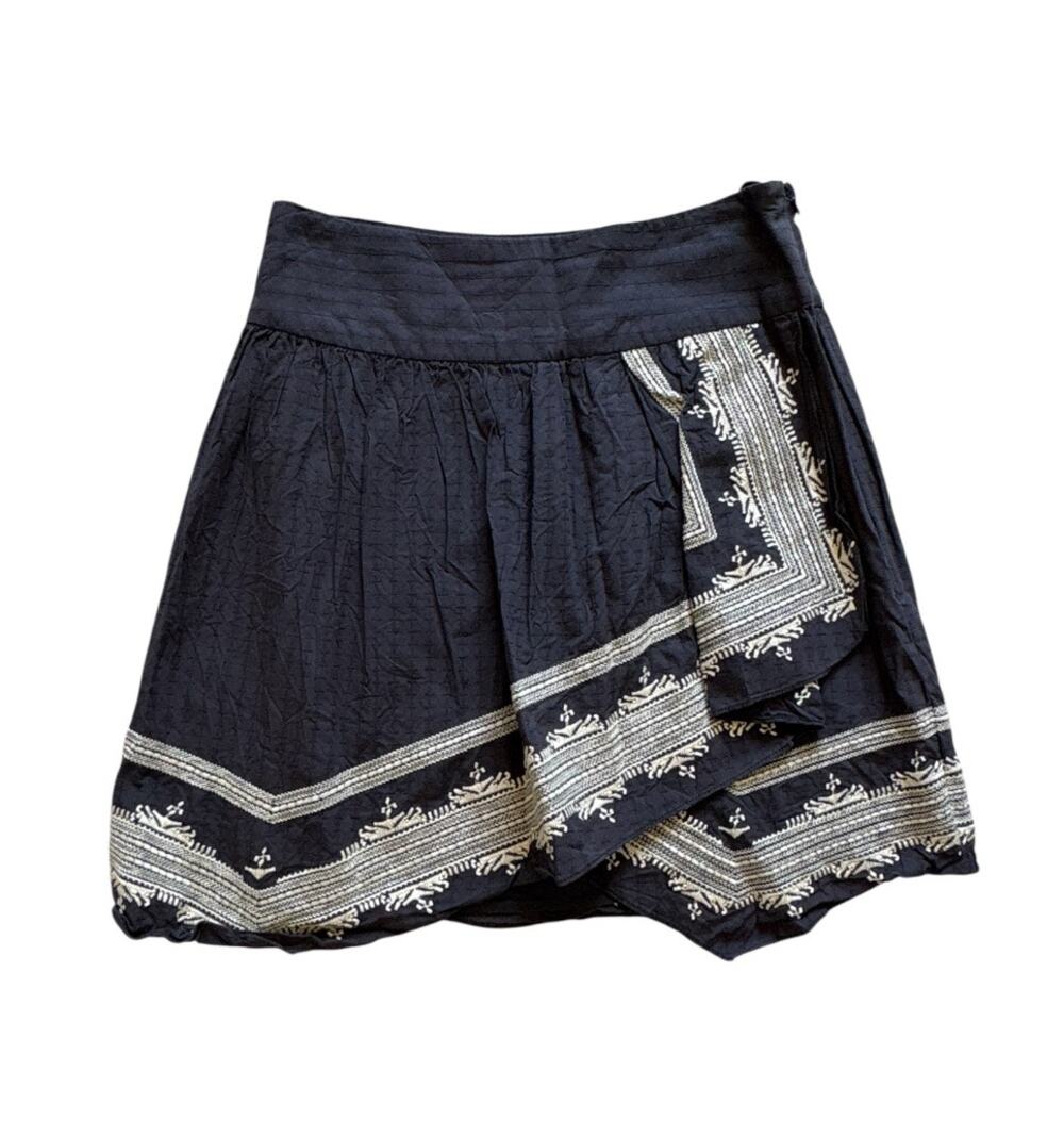 Holding Horses Blue White Embroidered Skirt Size 4